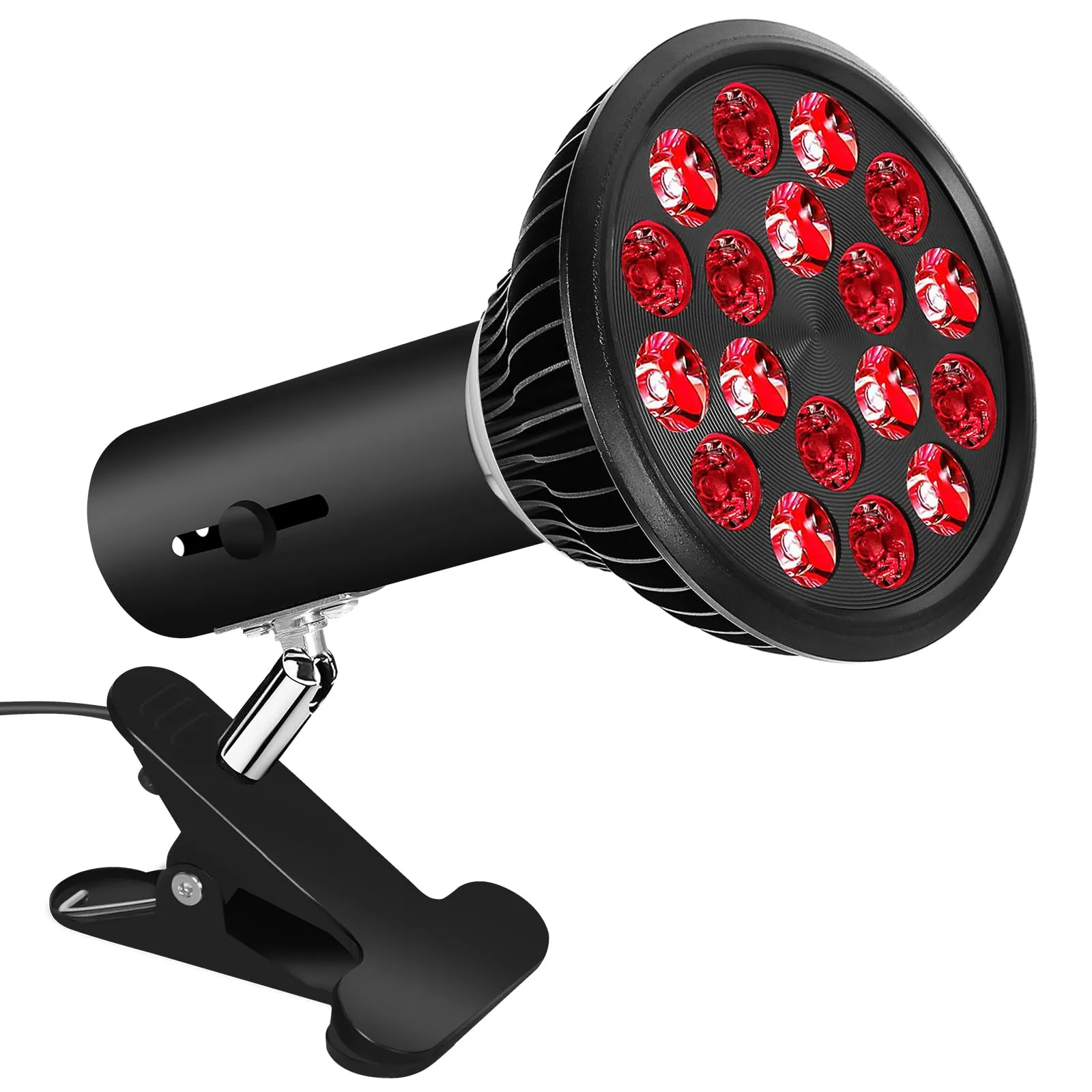 Red Light Therapy Bulb with Adjustable Socket Clamp, 660nm Red & 850nm Infrared Light