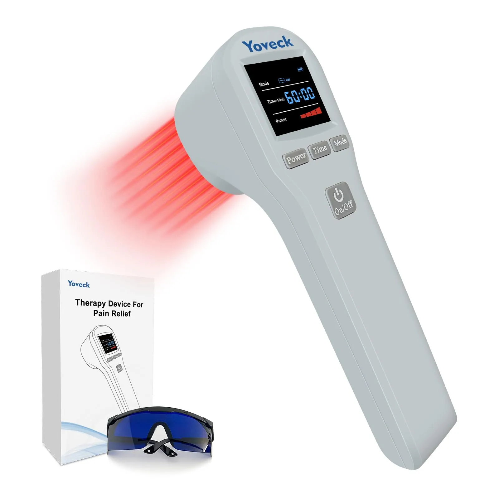 Red Light Therapy Device - 2x940nm+2x860nm+16x660nm Handheld Light Therapy for Pain Relief