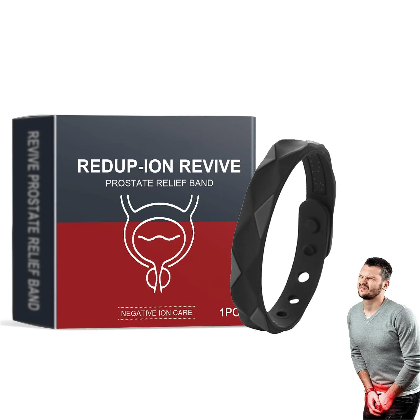 RedUp-Iontherapie Prostate Relief Band, Magnetic Copper Band (Black) for Healthy Prostate Function