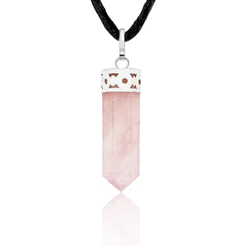 Rose Quartz Healing Crystal Pendant - Unconditional Love & Joy, Natural Gemstone Jewelry