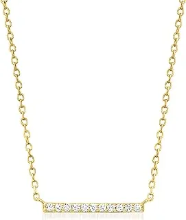 Ross-Simons 0.10 ct. Diamond Bar Necklace in 14kt Yellow Gold, 16 inches Long