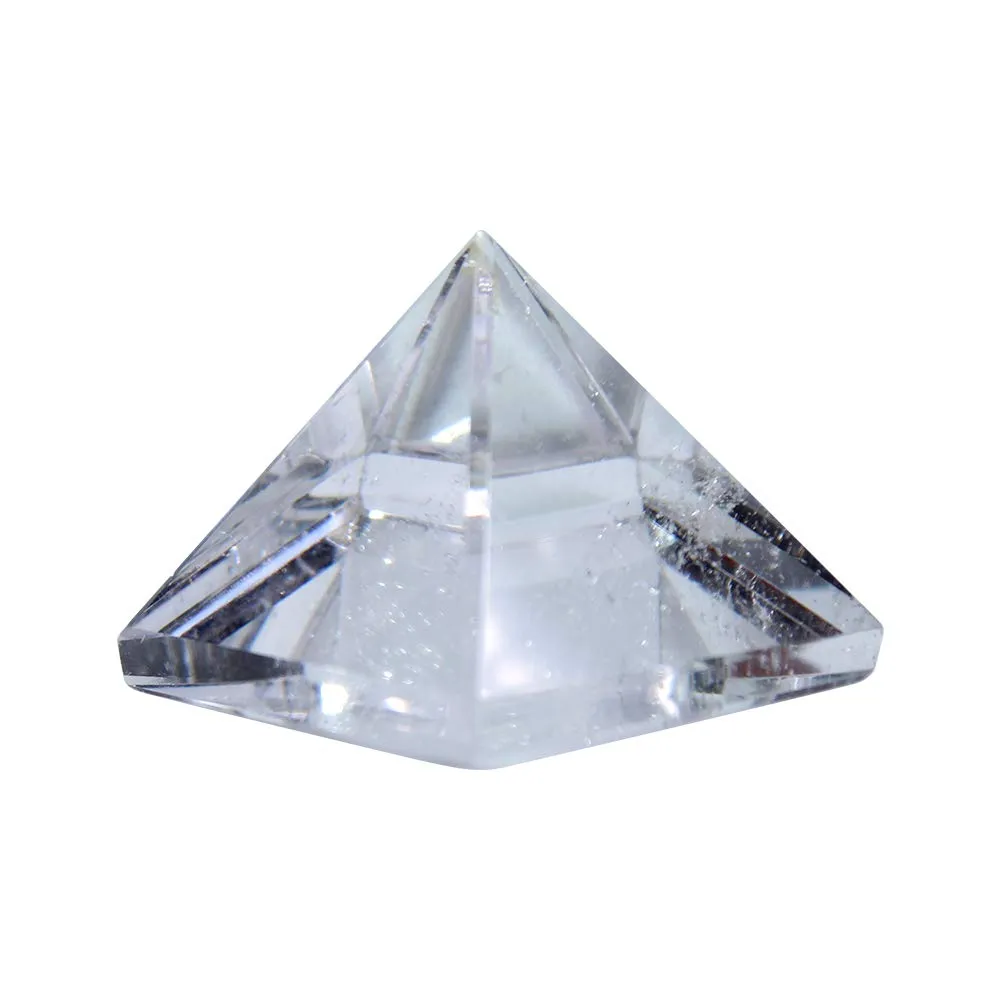 Runyangshi 1.6x1.6in Natural Clear Quartz Crystal Pyramid for Healing, Protection & Energy