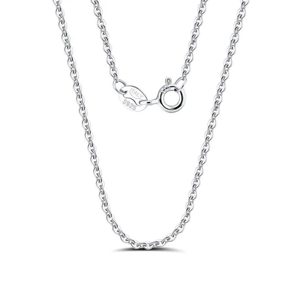 S925 Sterling Silver Necklace - Twisted Rope Chain 1.2mm Thickness, Unisex, Italian Craftsmanship