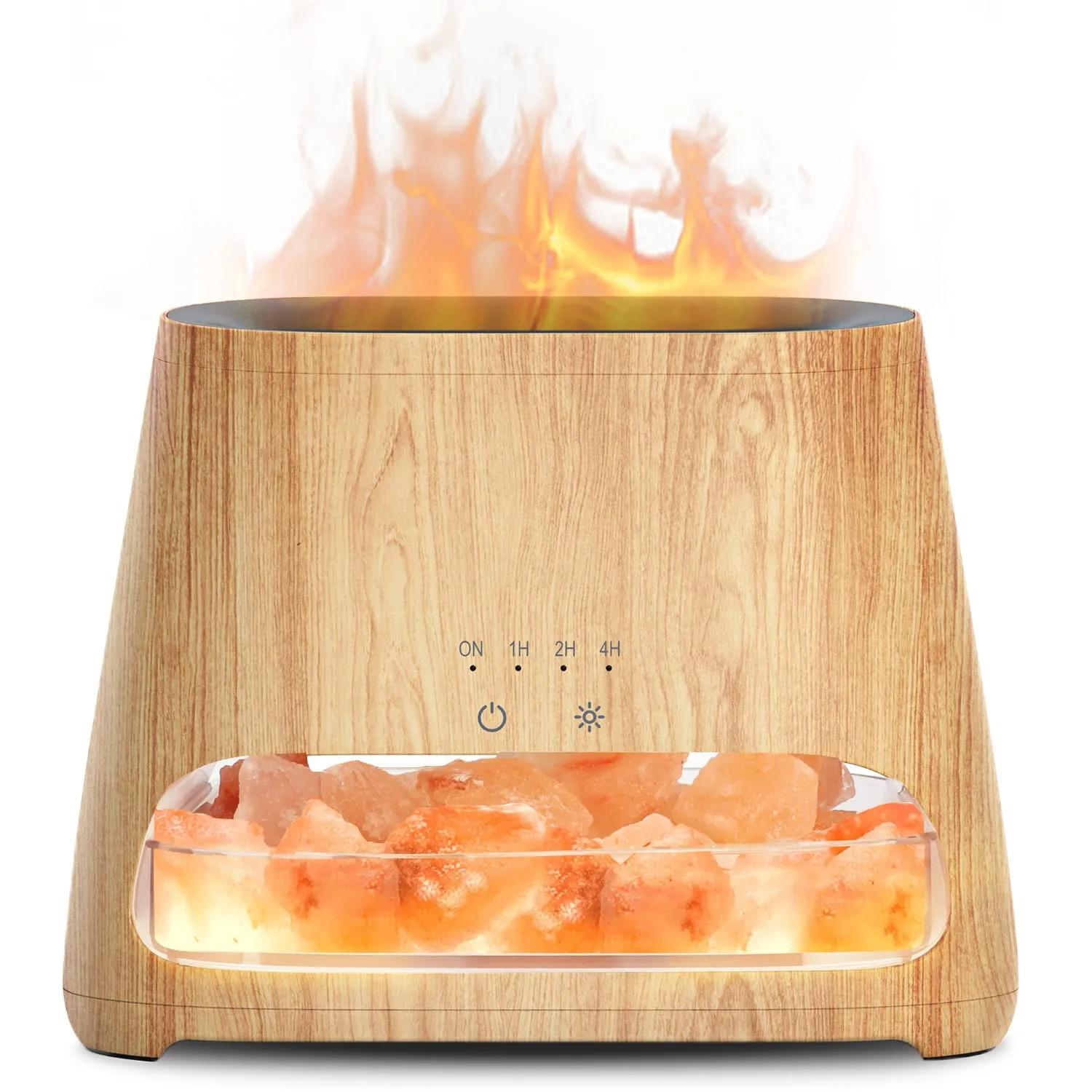 SAL King 2-in-1 Ultrasonic Essential Oil Diffuser & Himalayan Salt Lamp, 150ml Wooden Grain