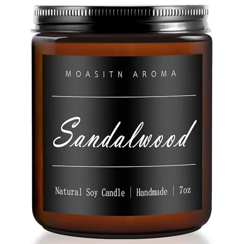 Sandalwood Highly Scented Soy Candle 7oz