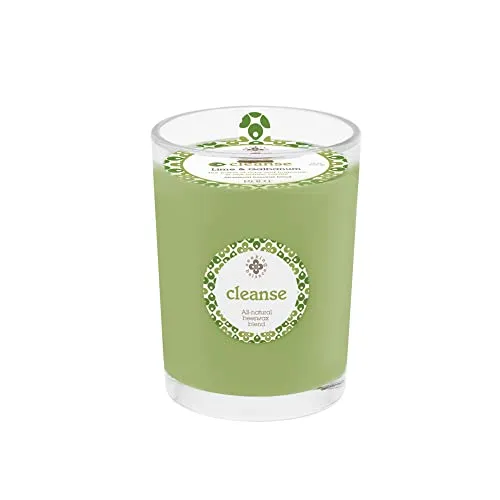 Scented Spa Candle Seeking Balance® 8-Ounce Cleanse: Lime + Galbanum, Handcrafted Aromatherapy