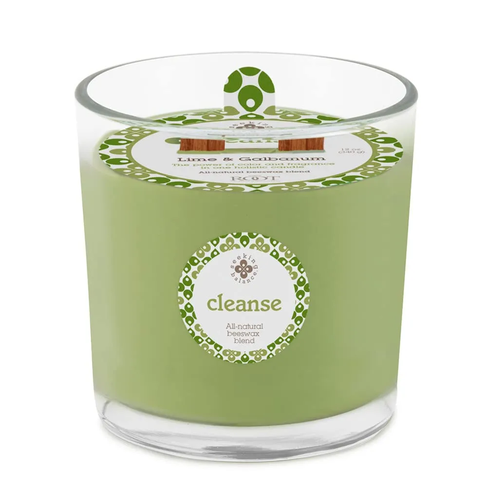 Scented Spa Candles Seeking Balance® 2-Wick Handcrafted Aromatherapy Candle, 12-Ounce Lime + Galbanum