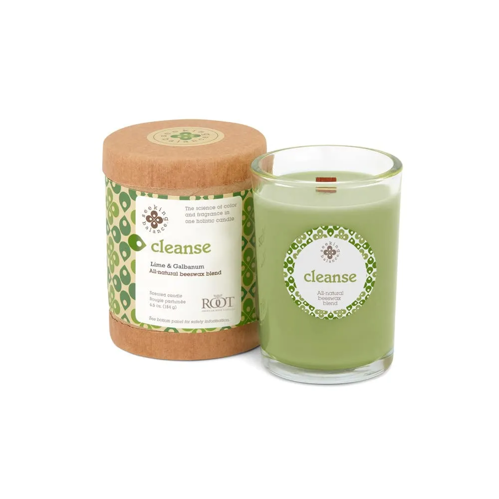 Scented Spa Candles Seeking Balance® Handcrafted Wood Wick Aromatherapy Candle, 6.5-Ounce Cleanse