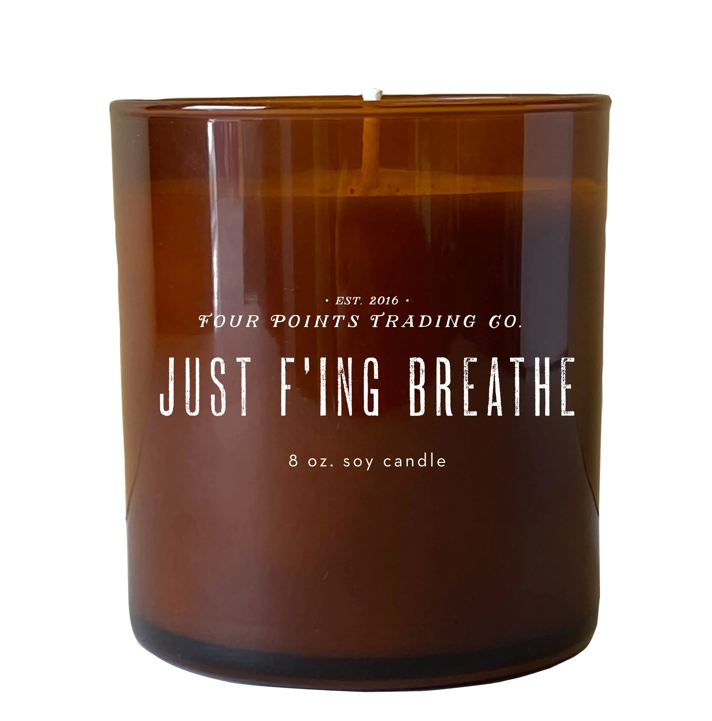 Scentiments Just F'ing Breath Candle - Eucalyptus, Peppermint & Lavender - 8oz Soy Aromatherapy