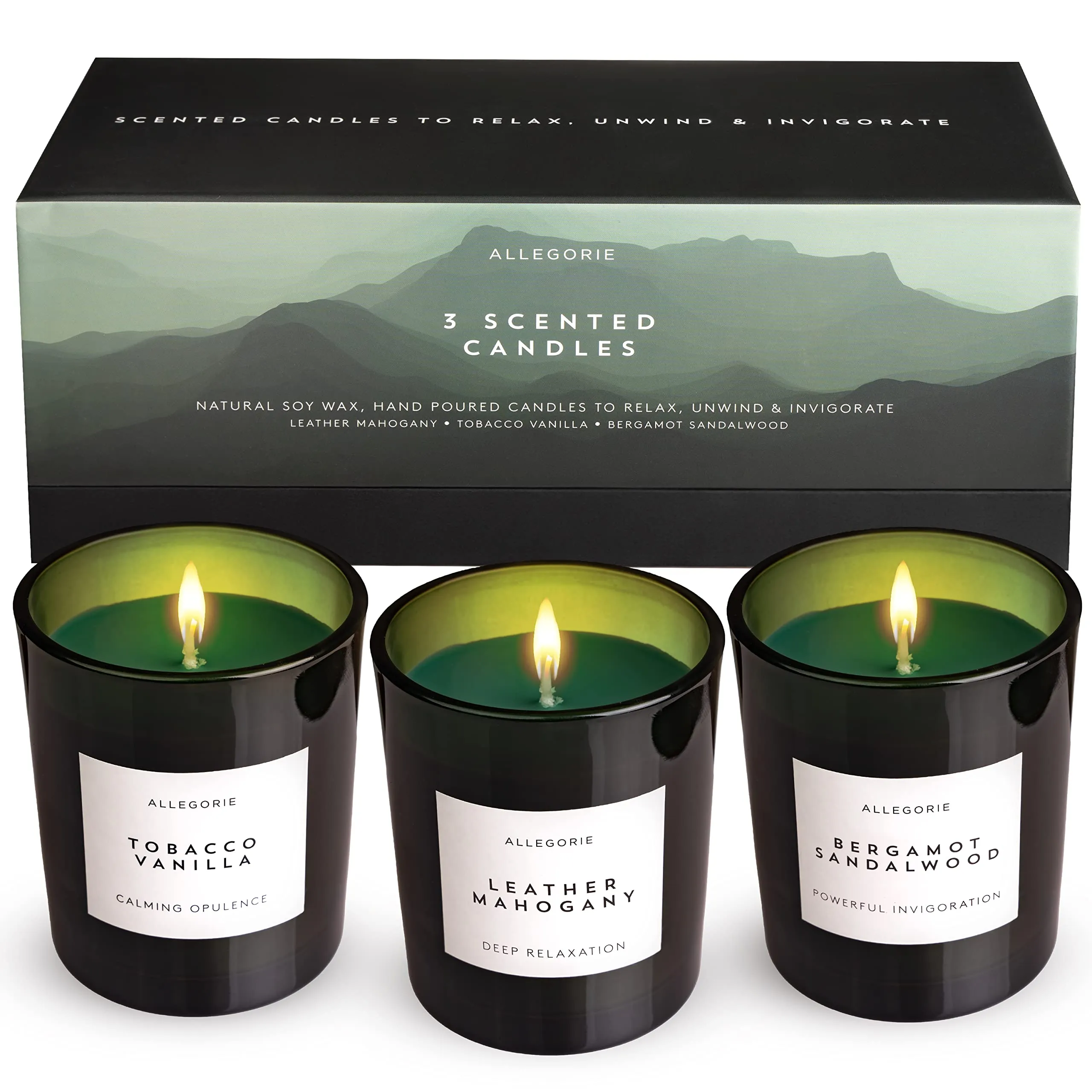 Set of 3 Masculine Scented Candles