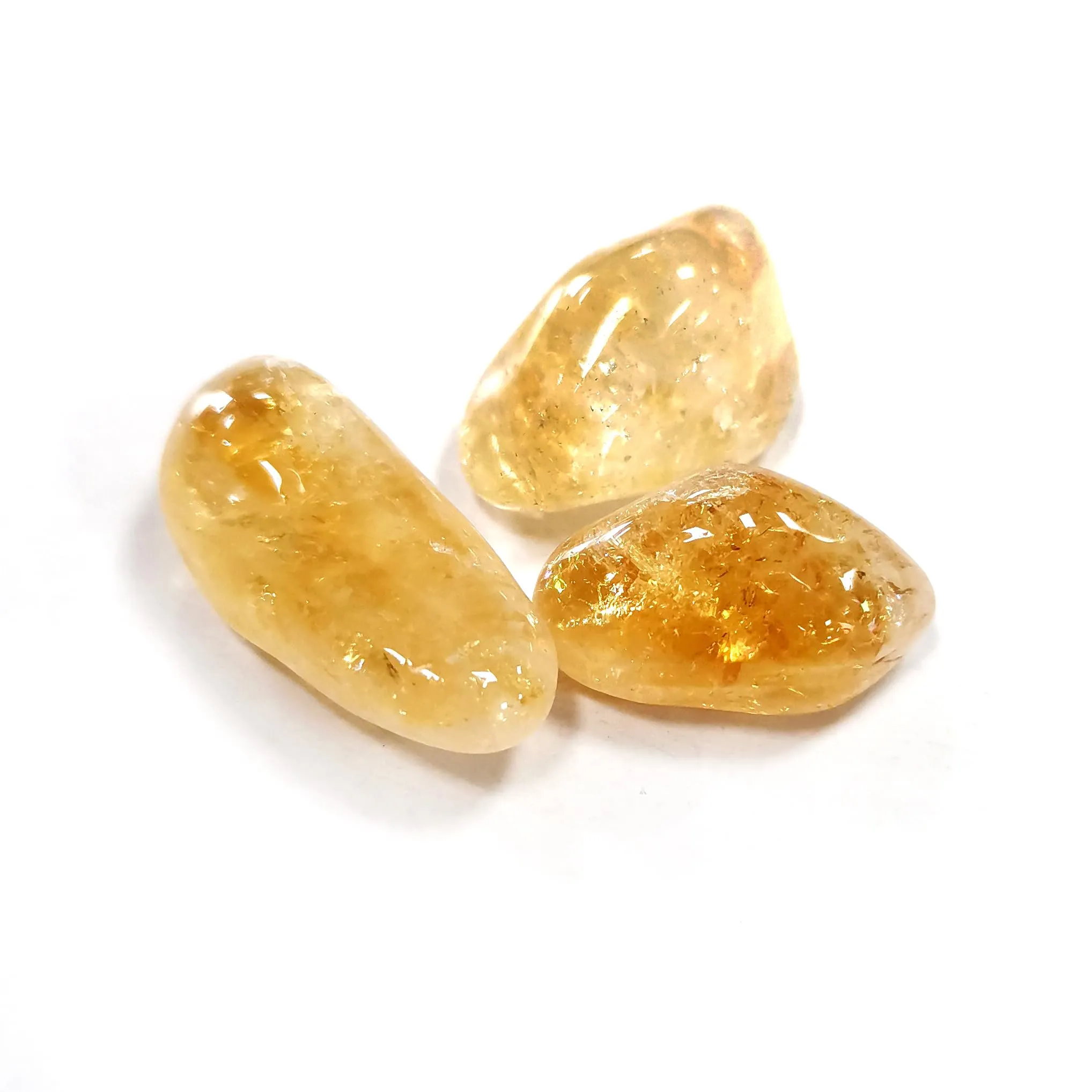 Set of 4-5 Beautiful Citrine Tumbled Stones - Gemstones Crystals by Boolavard