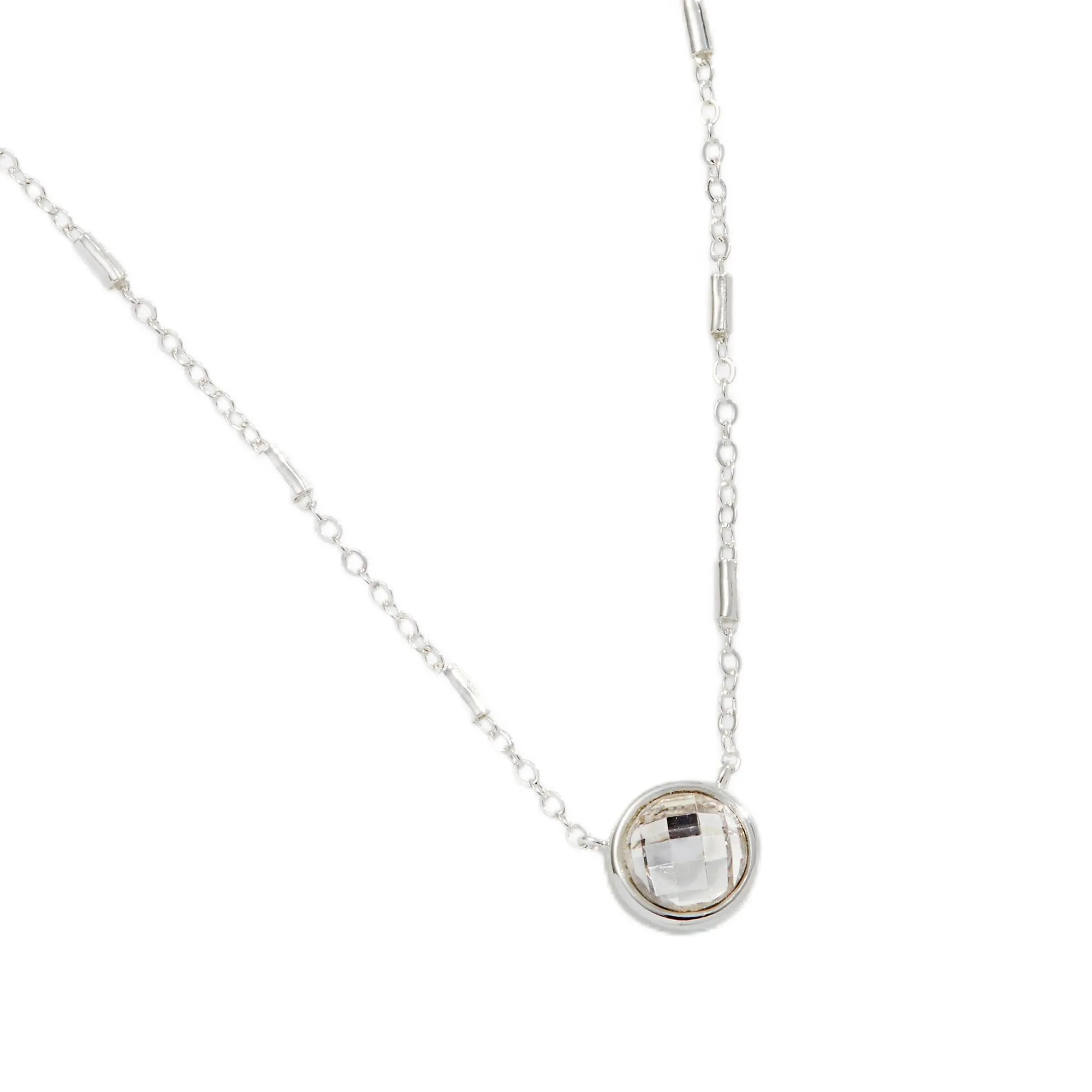 Shiny Silver Adjustable Chain Necklace with Crystal Bezel, AA763223SS, Symbolic Sea Turtle Design