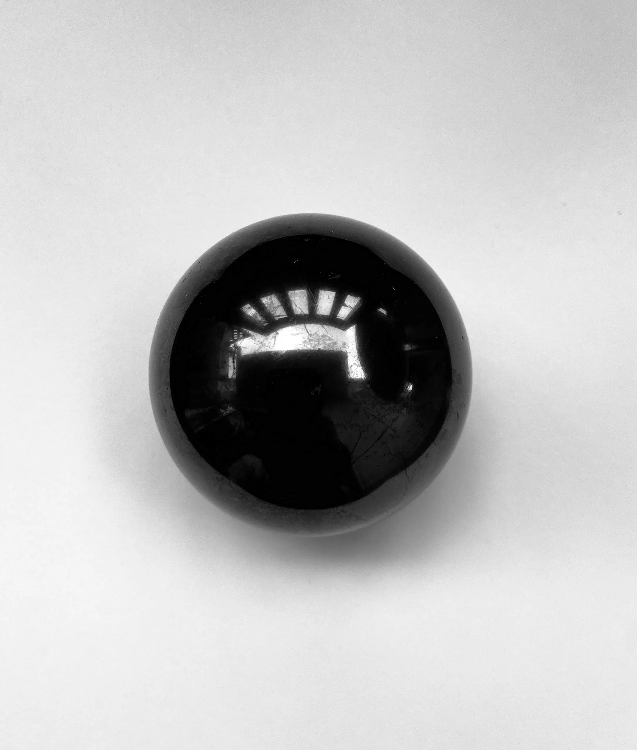 Shungite Sphere 60mm Polished Ball Healing Stone for Energy Balance and Relaxation