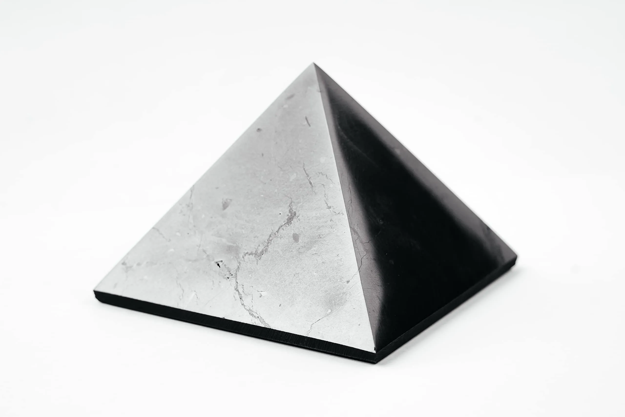 Shungite Stone Pyramid 80mm Polished