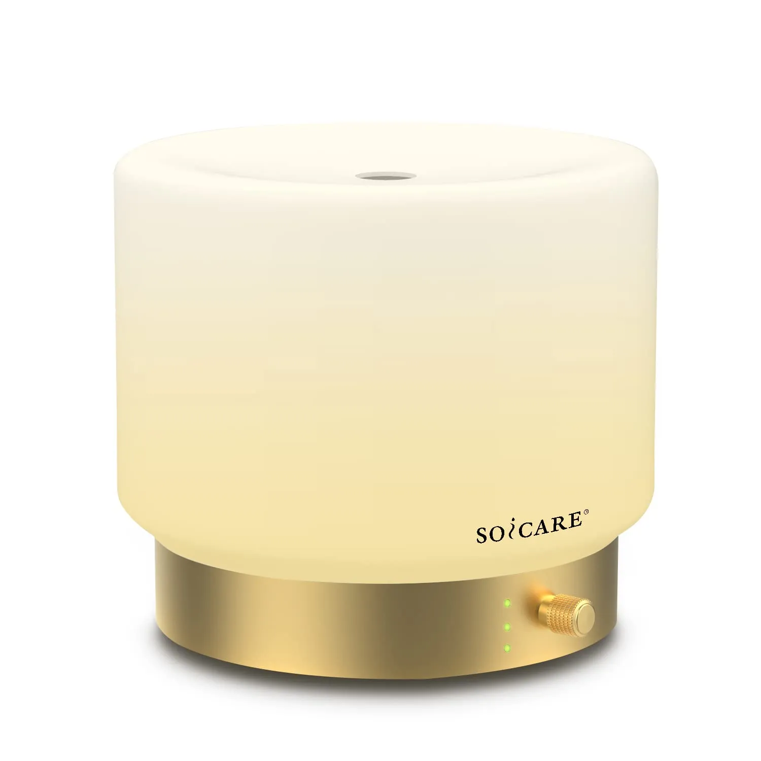 SOICARE Glass Diffuser with Gold Base, 280ML Aromatherapy Oil Diffuser, Dimmable Warm Light