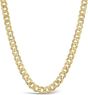 Solid 14k Gold Curb Link Chain Necklace, Hypoallergenic, Unisex, Lobster Clasp Closure