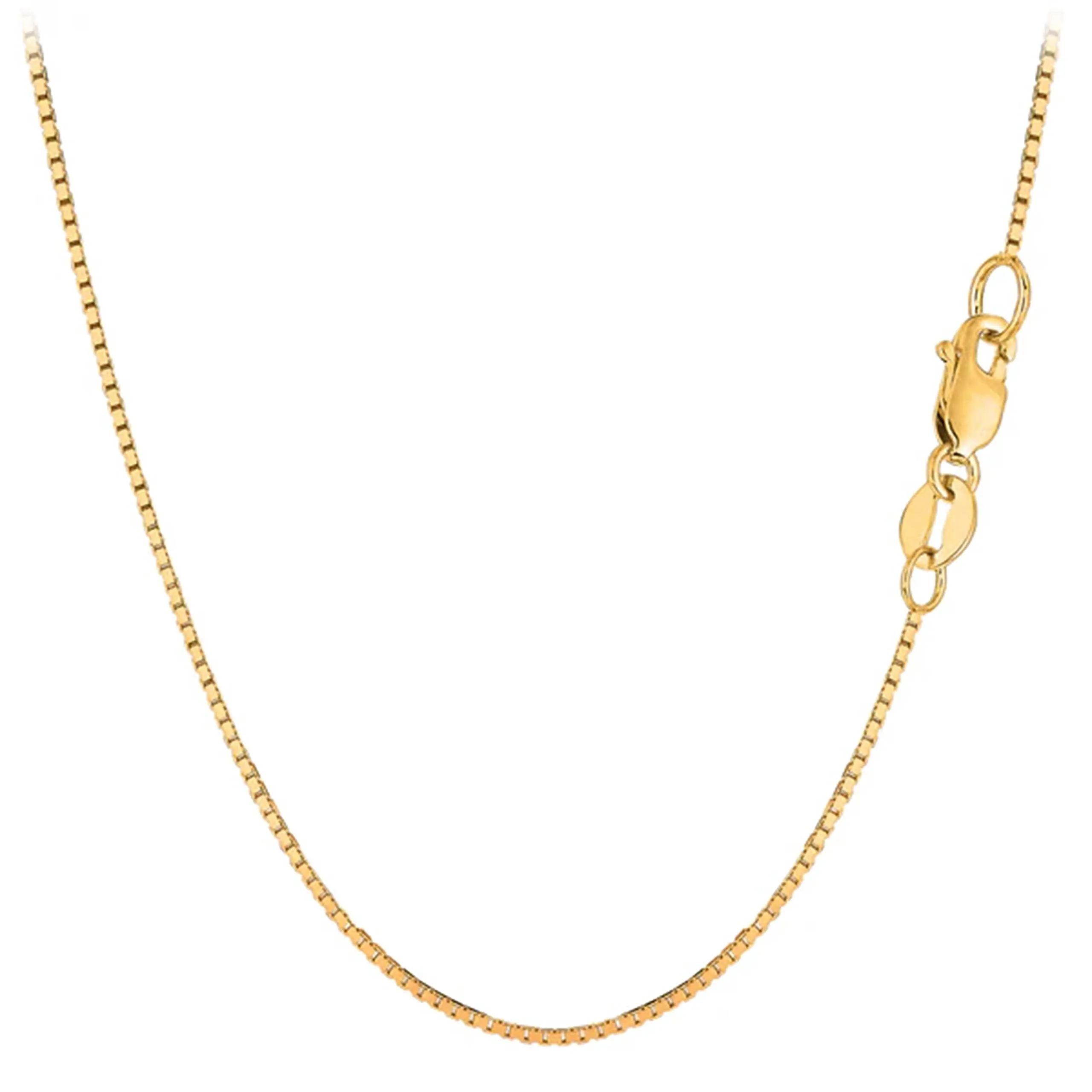 Solid 14K Yellow Gold Box Chain Necklace 13'-30'