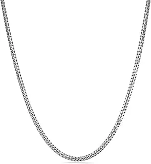 Solid 925 Sterling Silver Miami Cuban Chain Necklace 2MM-4MM, 16-30', Made in Italy