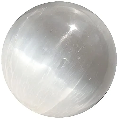 Spiritual Elementz Reiki Healing Selenite Crystals Sphere Ball - White Gemstone 40-50mm