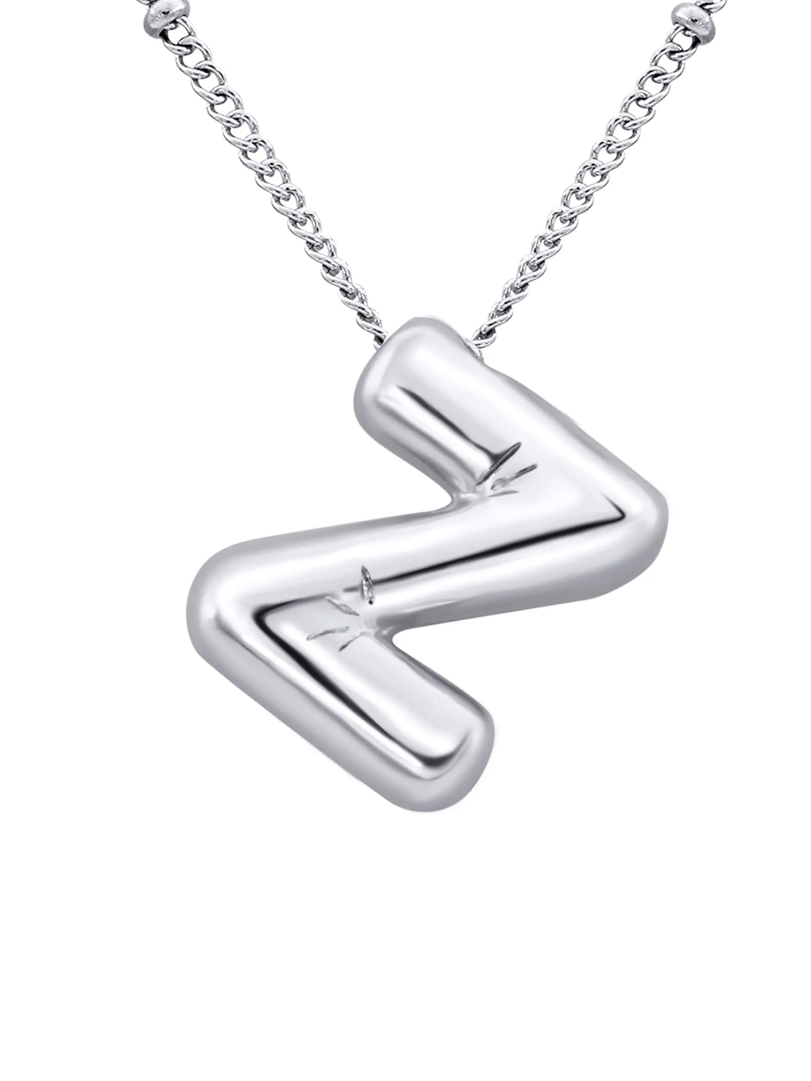 Stainless Steel Gold Plated Balloon Initial Necklace A-Z Pendant 16'+2' Adjustable Chain