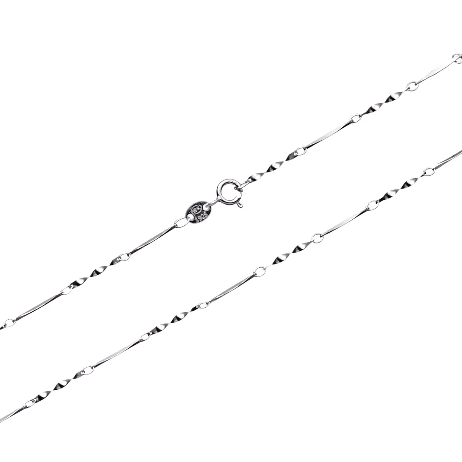 Sterling Silver 0.7mm/1mm Twister Link Dainty Chain Necklace 16'-30' - Lightweight Pendant Jewelry