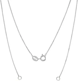 Sterling Silver 0.7mm Box Chain Necklace - Made in Italy, Elegant Replacement Jewelry