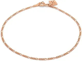 Sterling Silver & 14k Gold Plated Figaro Chain Bracelet & Anklet