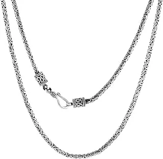 Sterling Silver Byzantine Chain Necklaces & Bracelets 2.5mm for Men & Women, 7-30 Inch