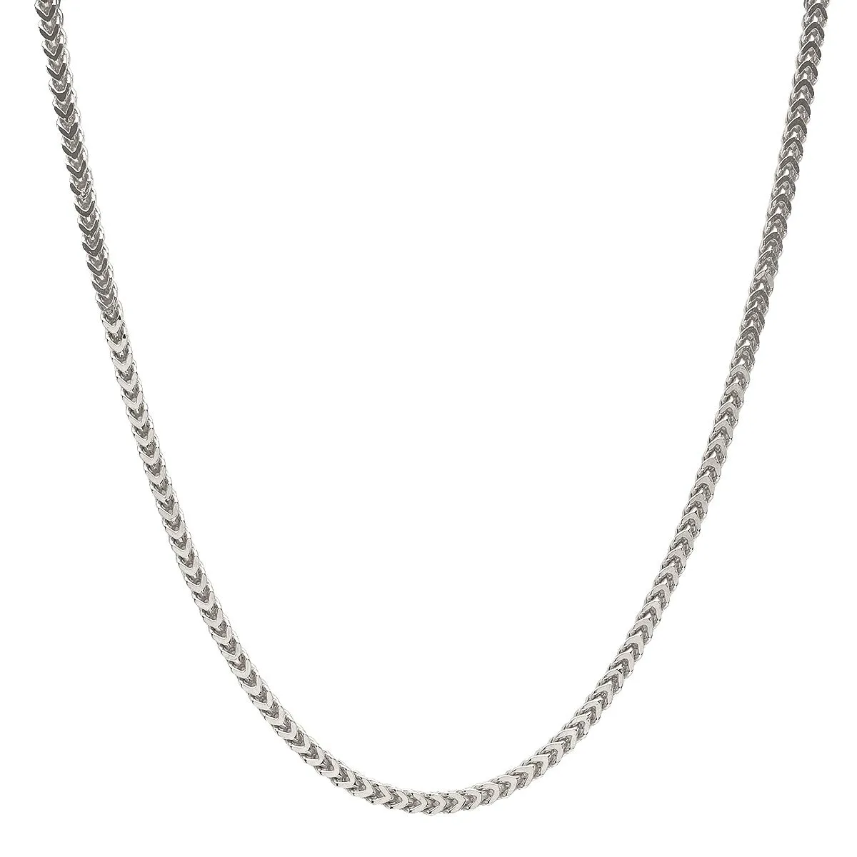 Sterling Silver Italian Franco Square Box Link Chain Necklace - 2.5mm/3.5mm/4.5mm - 16'-30'