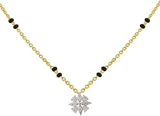 Sterling Silver Mangalsuthra Necklace with Floral Charm Design - Elegant Gold-Plated Jewelry