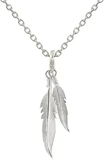 Sterling Silver Necklace with Two Feathers - Elegant Jewelry for Every Occasion