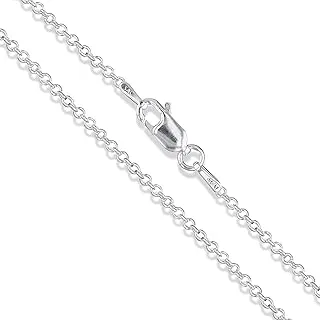 Sterling Silver Rolo Chain 2.1mm Solid 925 Italian Round Cable Necklace