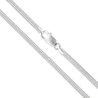 Sterling Silver Round Snake Chain Necklace 1.9mm to 5mm Solid 925 Stylish Jewelry