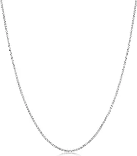 Sterling Silver Round Wheat Chain Necklace, 1.1 mm, Available in 16-30 Inch Lengths