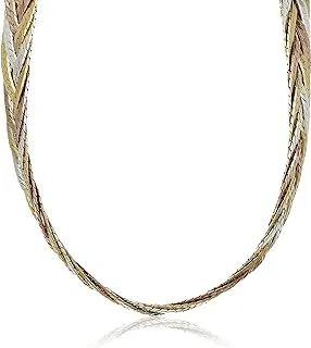 Sterling Silver Seven-Strand Braided Herringbone-Chain Necklace - Italian Design, Elegant Style