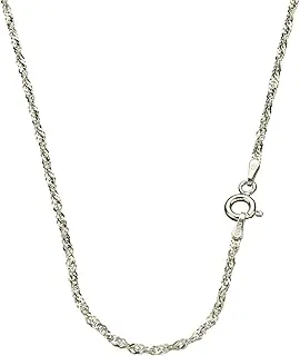 Sterling Silver Singapore Nickel Free Chain Necklace 24' - Elegant Italian Design