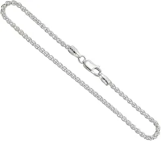 Sterling Silver Spiga Wheat Chain Necklaces & Bracelets 2.5mm, Nickel Free, 7-30 Inch, Italy