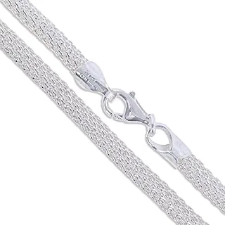 Sterling Silver Unique Italian Mesh Rope Chain 3mm Solid 925 Italy Necklace