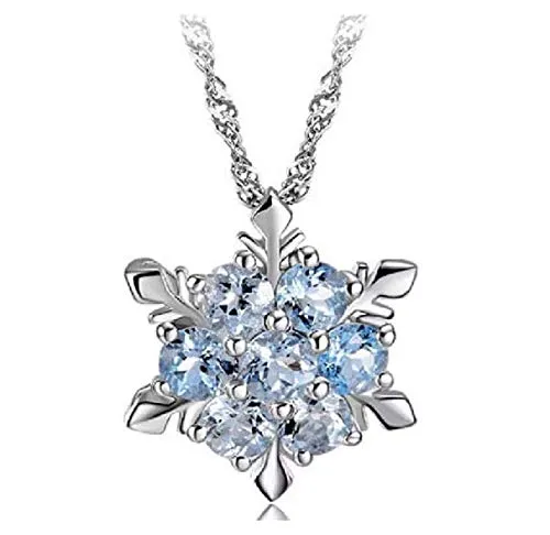 Stockton Women Necklace - Creative Hexagonal Snowflake Crystal Pendant, 45cm Clavicle Chain Jewelry