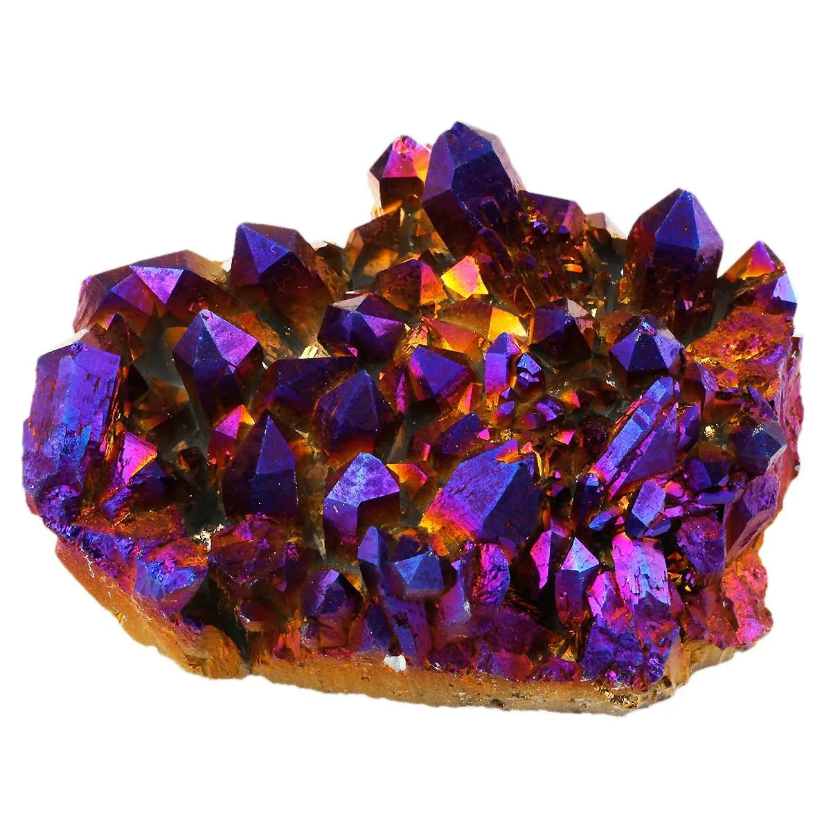 SUNYIK Purple Aura Titanium Quartz Crystal Cluster (2.36-3.15 inches) - Natural Healing Gemstone