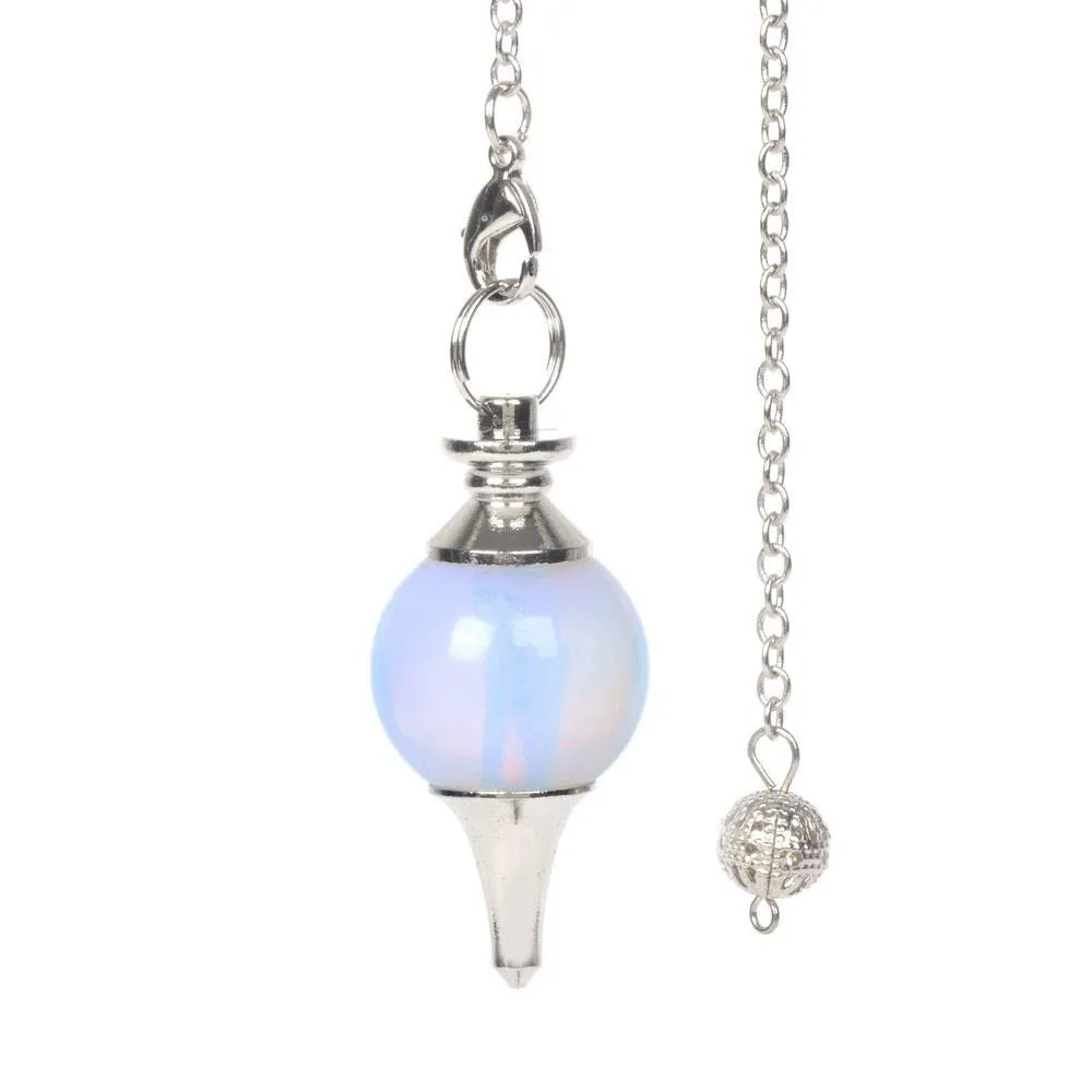 Synthetic Opalite Moonstone Pendulum 40mm for Crystal Healing, Chakra Reiki Dowsing Tool