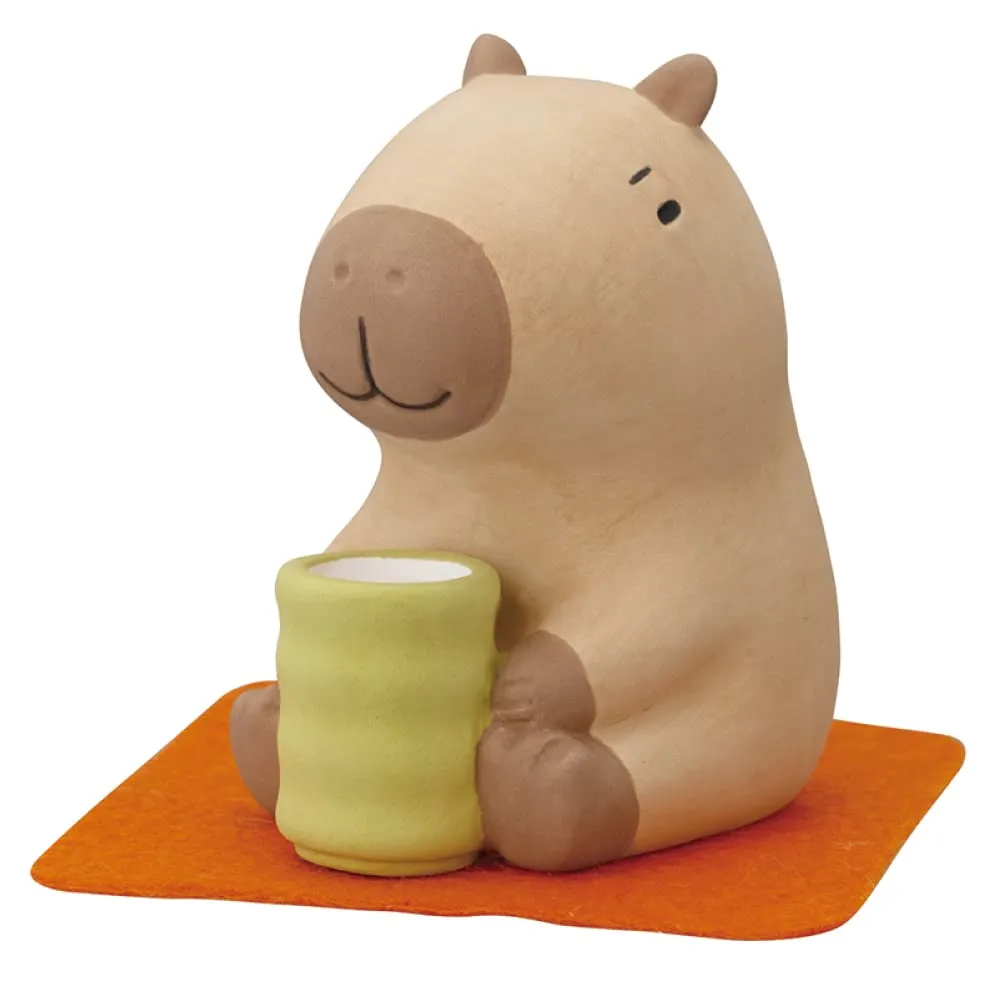 Tea-Drinking Capybara Ceramic Diffuser for Essential Oil - Japanese Non-Electric Aromatherapy