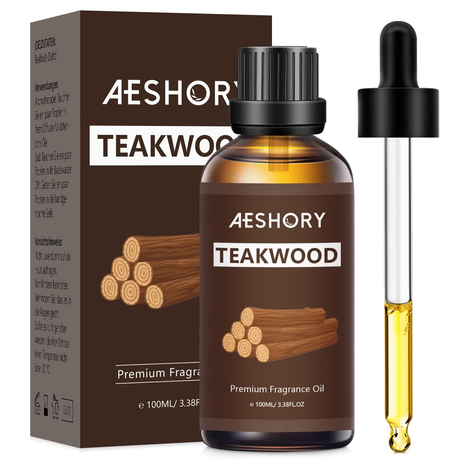 Teakwood Fragrance Oil 3.38FL.OZ - Natural Aromatherapy Essential Oil for Diffusers & Massage