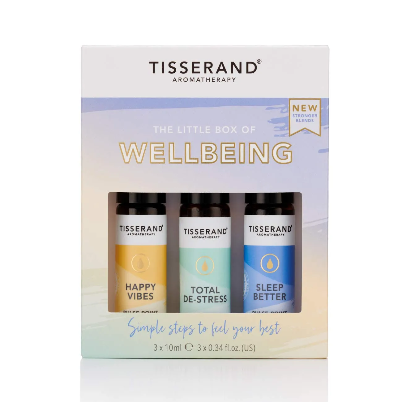 Tisserand Aromatherapy Little Box of Wellbeing - Happy Vibes, Total De-Stress, Sleep Better