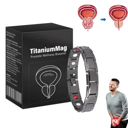 TitaniumMag Prostate Wellness Bracelet - Biancat Prostapower Magnetic Copper Band (Black)