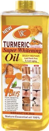 Turmeric Oil 500ml for Skin Whitening, Anti-Aging Moisturizer with Carrot & Almond Extracts