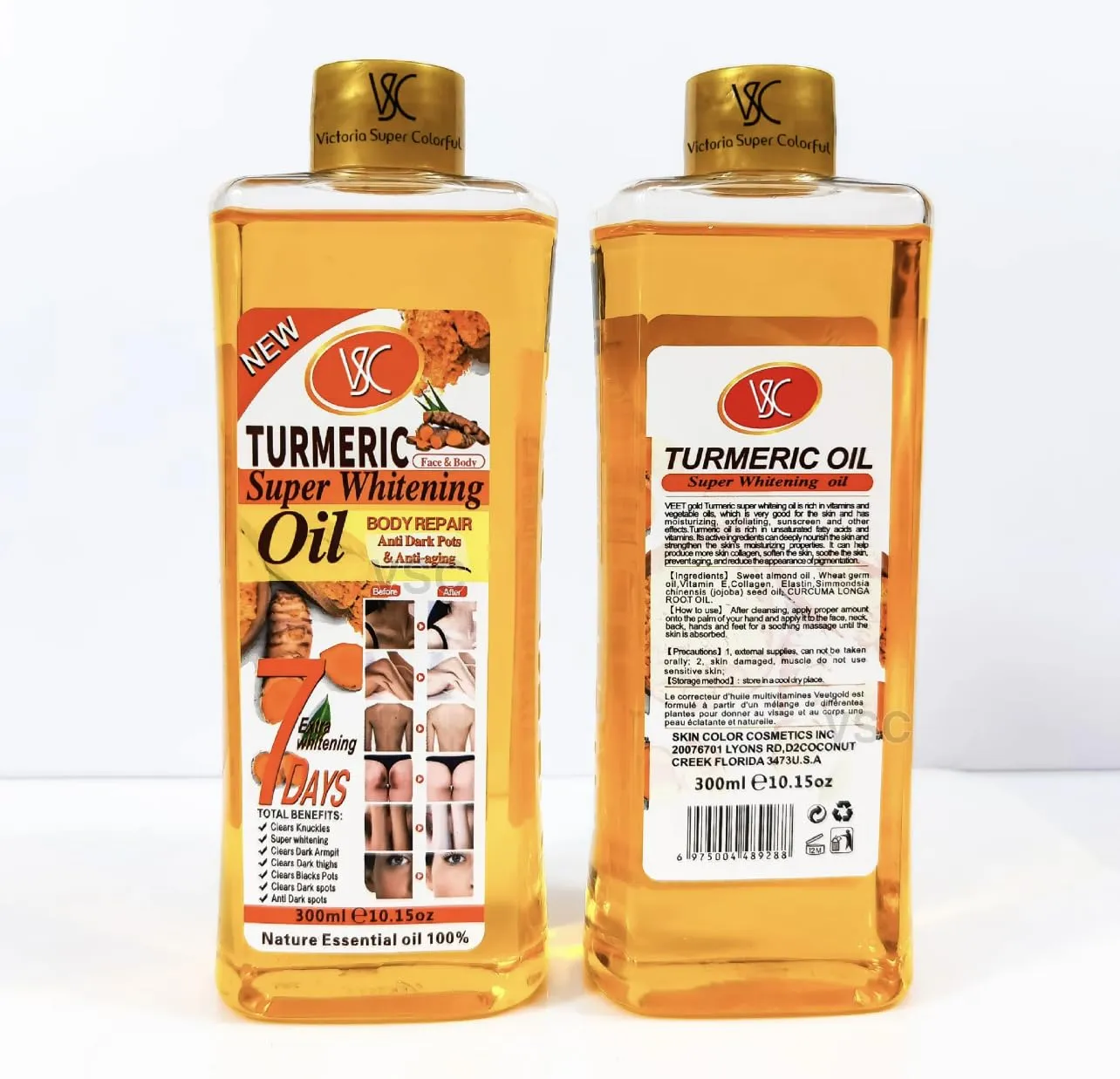 Turmeric Oil Super Whitening Face & Body Moisturizer 300ML - Anti-aging, Nourishing, Skin Brightening