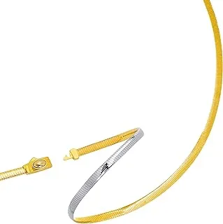 Two Tone Reversible Omega Chain Necklace - 14k Yellow Gold & Sterling Silver, 4mm