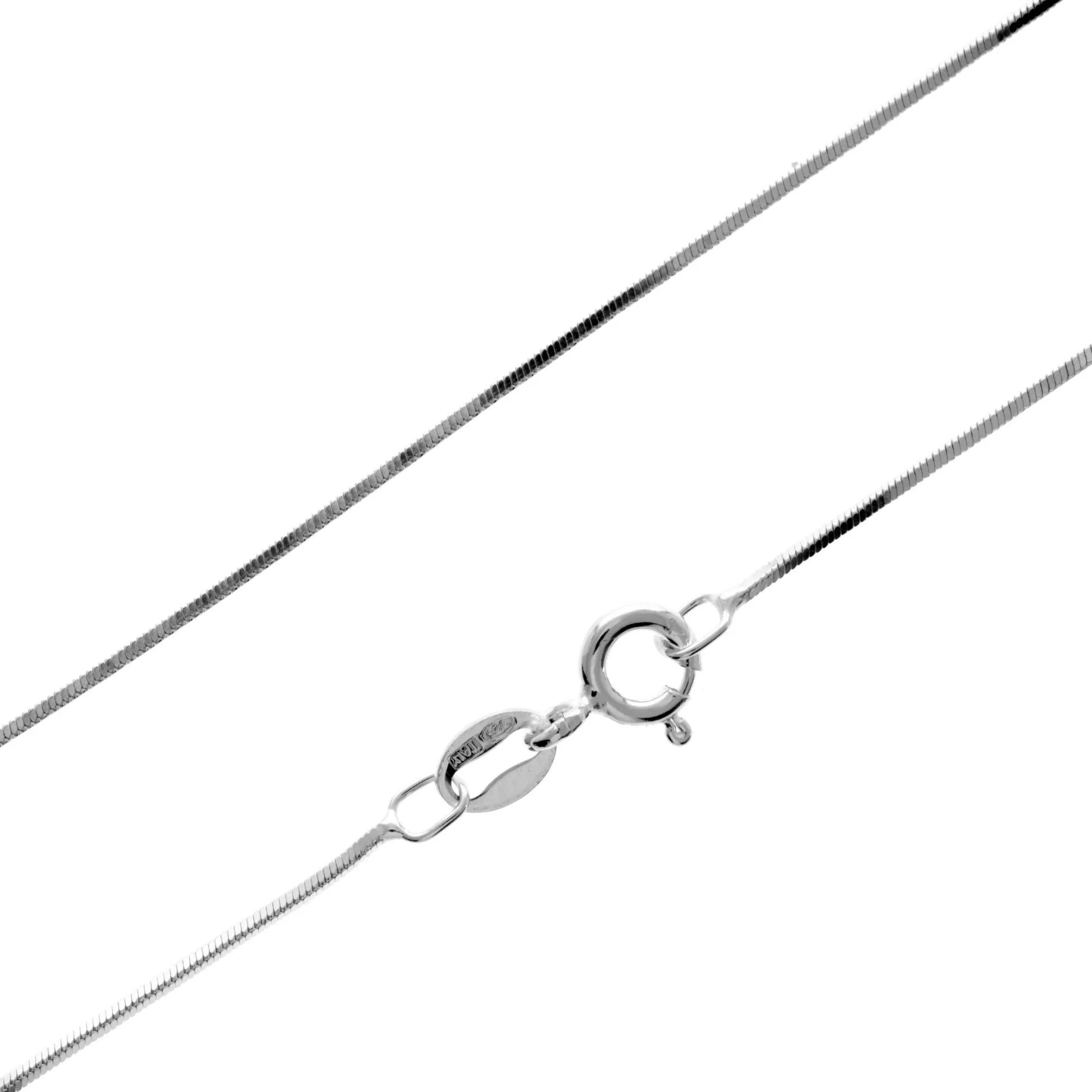 UK Sterling Silver 14'-40' Delicate Italian Chain Necklace - 1.15mm Thick, Spring-Ring Clasp