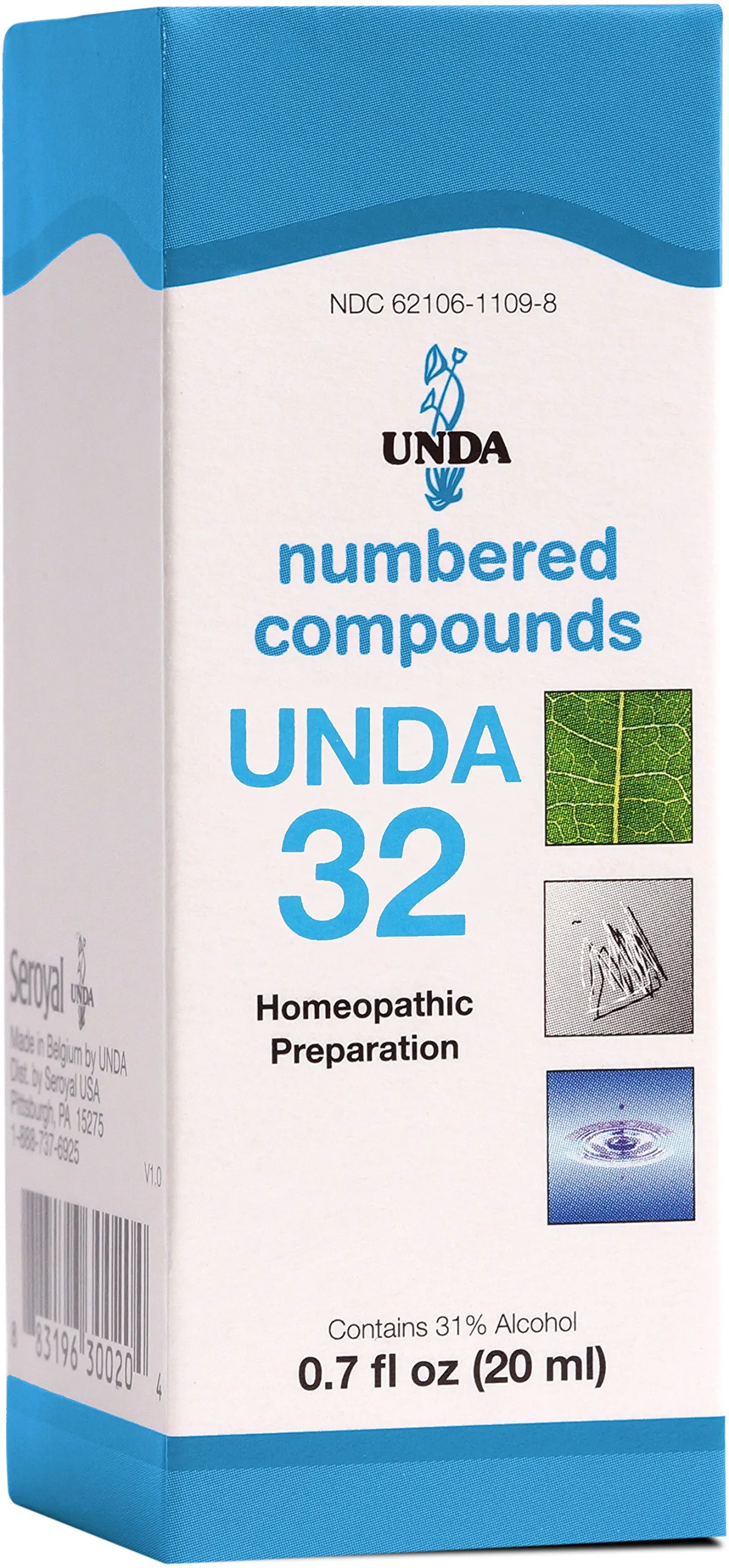 UNDA 32 Numbered Compounds Homeopathic Preparation 0.7 fl. oz.